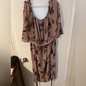 Mauve pink floral dress